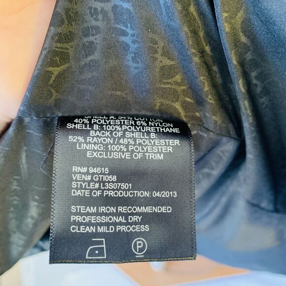 Sam Edelman Keegan Trench Coat Black Double Breasted Belt Zip Up Size XS - Picture 12 of 13